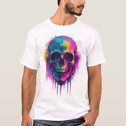 T-shirt Graffiti Skull Rebel (Devant)