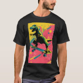 T-shirt Graffiti Splatter T-Rex Skater (Devant)