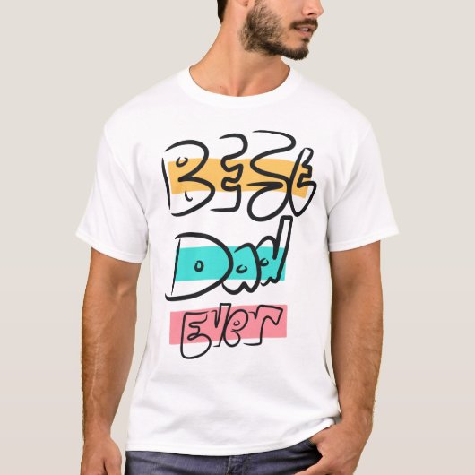 T-shirt Graffitti Style à la main écrit meilleur papa jama (Devant)