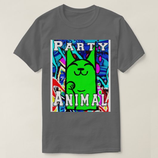 T-shirt grafitti chaton vert (Design devant)