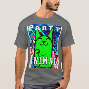T-shirt grafitti chaton vert