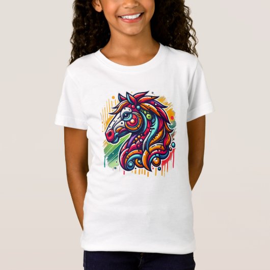 T-Shirt Grafity cheval coloré (Devant)