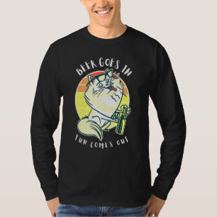 T-shirt Graisse Chat Boire Bière Aller En Amusant Sortit B
