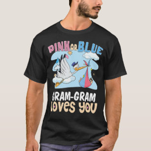 T-shirt Gram Gram Rose ou Bleu vous aime meilleur grand-mè