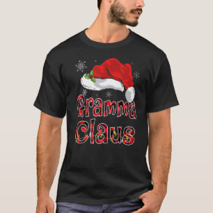 T-shirt Gramma Claus Noël Rouge Plaid Famille Correspondan