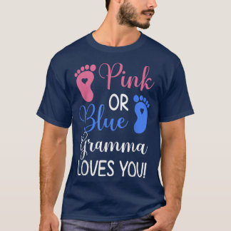 T-shirt Gramma rose ou bleue vous aime Drôle Révélation de