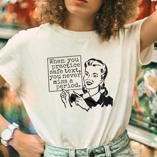 T-shirt Grammaire drôle Nerd | Retro Practice Safe Text