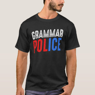 T-shirt Grammaire police Sarcasme amis rient Correct Fami