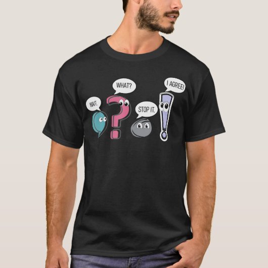 T-shirt Grammar Teacherwait What Stop It I Admet (Devant)