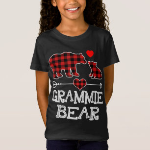 T-Shirt Grammie Bear Christmas Pajama Red Plaid Buffalo Fa