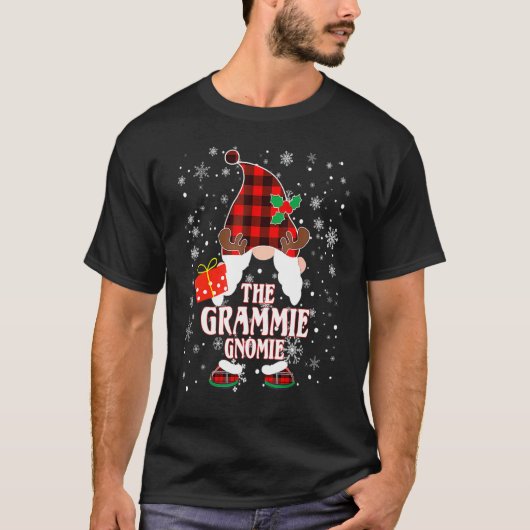 T-shirt Grammie Gnome Buffalo Plaid Matching Family Christ (Devant)