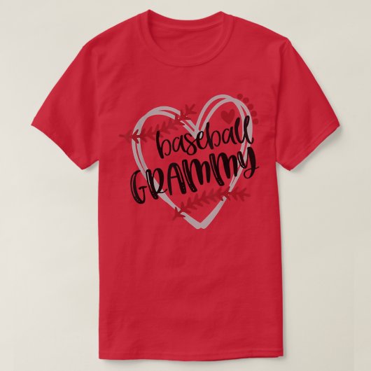 T-shirt Grammy Baseball Grandma BASMA Baseball Heart Lot (Design devant)