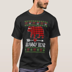 T-shirt Grammy Bear Père Noël Red Plaid Family Pajamas Pou