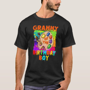 T-shirt Grammy De L'Anniversaire Peinture Garçon Famille B