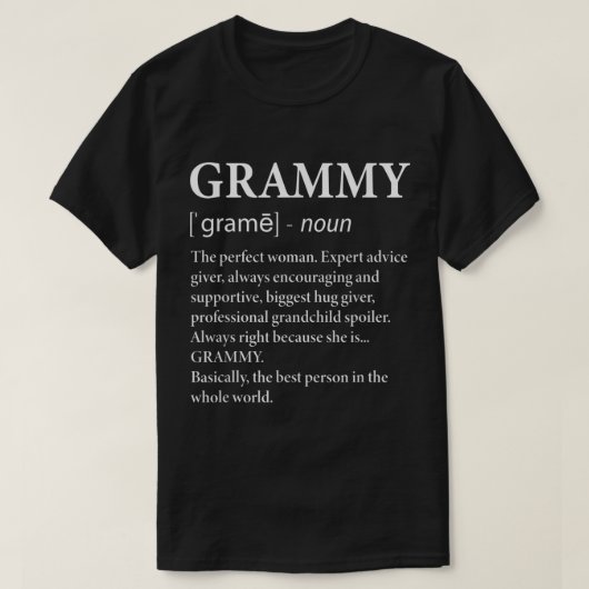 T-shirt Grammy Définition Grandma Funny Grand-mère (Design devant)