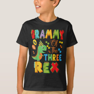 T-shirt Grammy Des Trois Rex 3ème Anniversaire Dinosaur