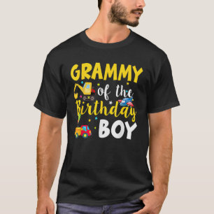 T-shirt Grammy du garçon d'anniversaire avion excavatrice 