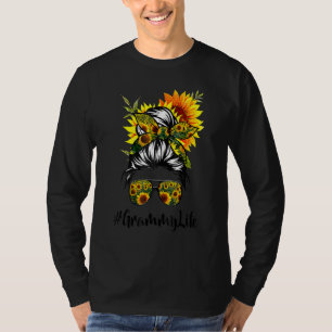 T-shirt Grammy Life Messy Cheveux Bun Tournesol Femme Mère