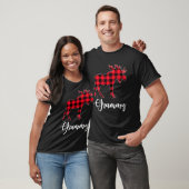 T-shirt Grammy Moose Buffalo Plaid Red Christmas Pajama Fa (Unisexe)