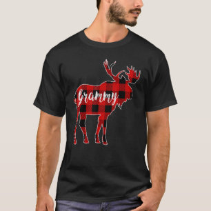 T-shirt Grammy Moose Red Buffalo Plaid Correspondant Chr F