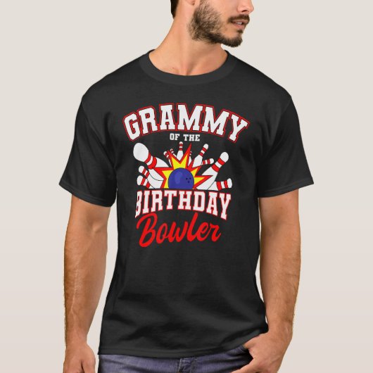 T-shirt Grammy Of The Birthday Bowler Anniversaire Bowling (Devant)
