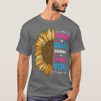 T-shirt Grammy rose ou bleu vous aime Bébé Genre Reveal S