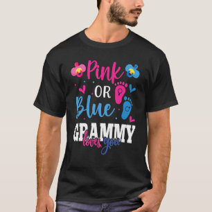 T-shirt Grammy Rose Ou Bleu Vous Aime Bébé Genre Révéler P