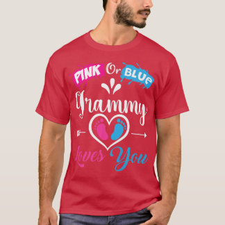 T-shirt Grammy rose ou bleu vous aime Bébé Genre Révéler P