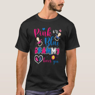 T-shirt Grammy Rose Ou Bleu Vous Aime Bébé Genre Révéler P