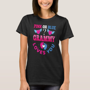 T-shirt Grammy Rose Ou Bleu Vous Aime Bébé Genre Révéler P