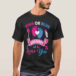 T-shirt Grammy Rose Ou Bleu Vous Aime Bébé Genre Révéler P