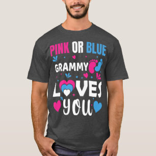 T-shirt Grammy rose ou bleu vous aime Bébé Genre Révéler P