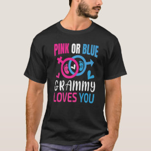T-shirt Grammy Rose Ou Bleu Vous Aime Bébé Genre Révéler P