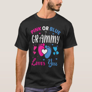 T-shirt Grammy Rose Ou Bleu Vous Aime Bébé Genre Révéler P