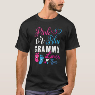 T-shirt Grammy Rose Ou Bleu Vous Aime Bébé Genre Révéler P