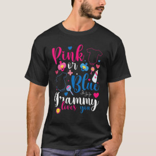 T-shirt Grammy Rose Ou Bleu Vous Aime Bébé Genre Révéler P
