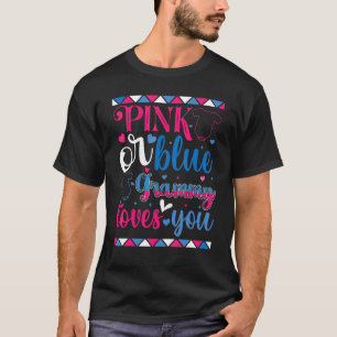 T-shirt Grammy Rose Ou Bleu Vous Aime Bébé Genre Révéler T