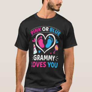 T-shirt Grammy Rose Ou Bleu Vous Aime Fête de la Révélatio