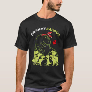 T-shirt Grammysaurus Grammy 6 Enfants Dinosaur Fête des mè