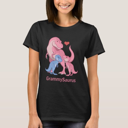 T-shirt GrammySaurus T-Rex avec bébé garçon & fille Dinosa (Devant)