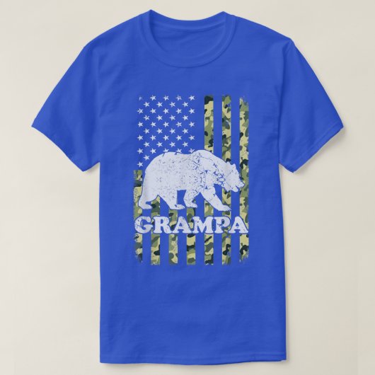 T-shirt Grampa Bear Camping Randonnée Camouflage USA Ameri (Design devant)