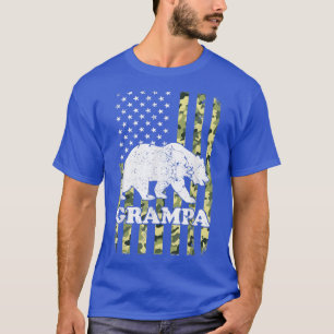 T-shirt Grampa Bear Camping Randonnée Camouflage USA Ameri