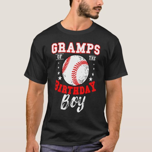 T-shirt Grampes De L'Anniversaire Garçon Baseball Thème An (Devant)