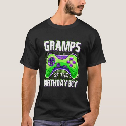 T-shirt Gramps of the Birthday Boy Matching Family Vidéo G (Devant)