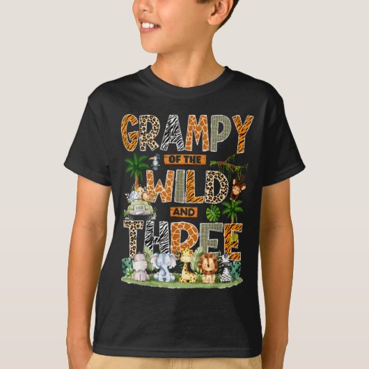 T-shirt Grampy Of The Wild & Three Zoo 3rd Birthday Sa (Devant)
