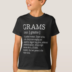 T-shirt Grams Définition Grandma Fête des mères Cadeaux Fe