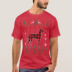 T-shirt Grand Amoureux des chiens Danse Pyjama Rouge Plaid