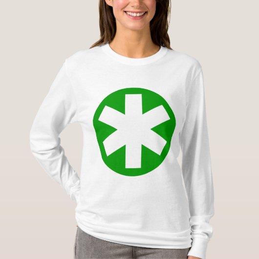T-shirt Grand Astérisque - Vert et Blanc (Devant)
