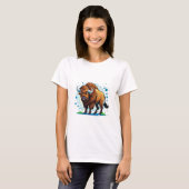 T-shirt grand bison à cornes (Devant entier)