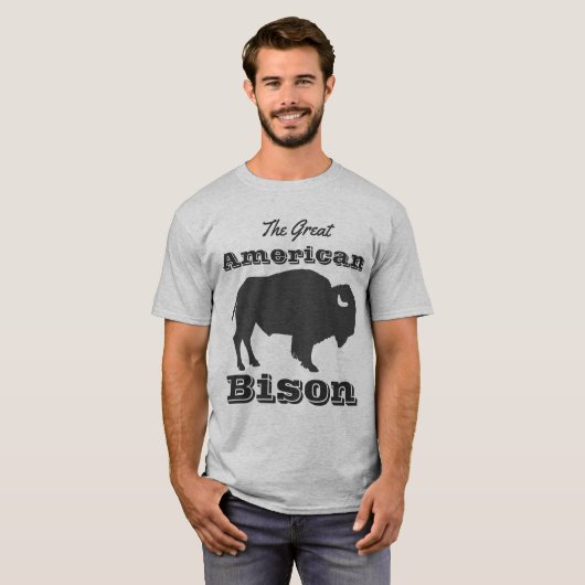 T-shirt Grand bison américain rustique (Devant entier)